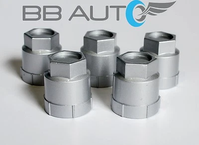 5 NEW SILVER LUG NUT COVERS CAPS CHEVROLET GMC BUICK OLDSMOBILE PONTIAC - Image 1 of 3