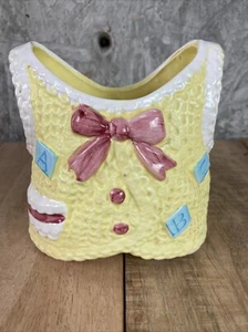 Vintage Pflanzgefäß gelb Kleinkind Pullover Made in Japan Babyparty - Bild 1 von 10