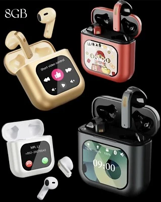 LED SMART Wireless Earbuds 8GB App Control ENC,TWS earphone Headset memory. - Image 1 of 4