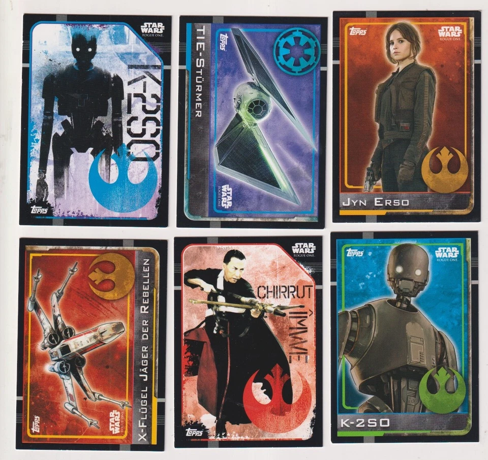 6 Karten Topps Star Wars - Rogue One - Nr. 36, 40, 43, 51, 54, 55, - Bild 1 von 1