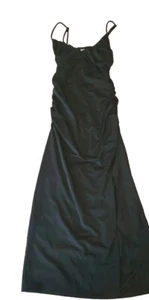 NEW H&M Black Ruched Midi Dress Size XS - Picture 1 of 10