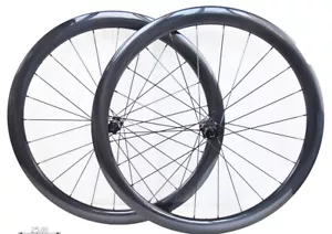 700C Disc Brake Carbon Wheelset for Gravel Road Bike Clincher Tubuless Tubular - Picture 1 of 9