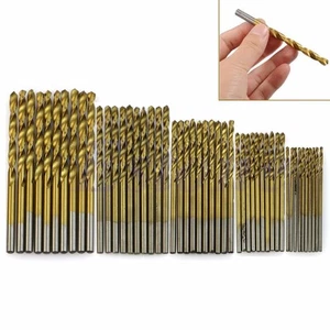 50Pc 1/1.5/2/2.5/3mm Titanium Coated HSS High Speed Steel Drill Bit Set Tool - Picture 1 of 8