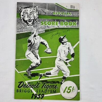 1959 Official Detroit Tigers v New York Yankees Score Book at Briggs Stadium - Image 1 of 4