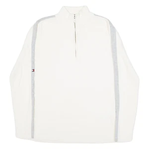 Jersey TOMMY HILFIGER Niñas Blanco 1/4 Cremallera Tejido Apretado L - Imagen 1 de 6