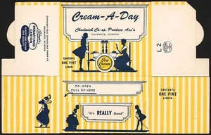 Vintage box CREAM A DAY Ice Cream dated 1932 Chadwick Coop Illinois unused nrmt - Picture 1 of 2