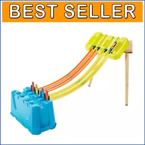 Toy Car Track Builder Playset: Multi-Lane Speed Box with 2 Vehicles & Storage - Picture 1 of 8