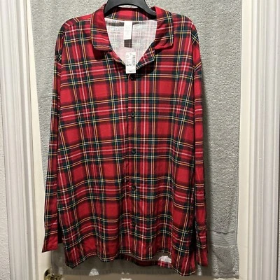 Childrens Place Red/Green W/Yellow/Orange Stripe Plaid Button Down Shirt NWT XXL - Image 1 of 4