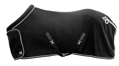 HKM Abschwitzdecke Paradedecke mit Brustlatz u Schweifkordel, schwarz o. navy - Bild 1 von 3