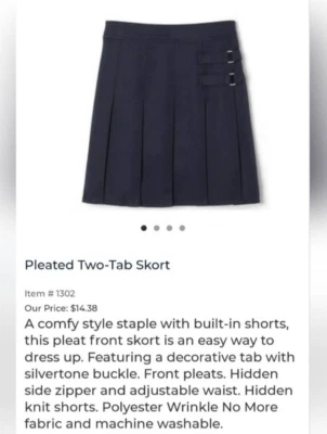 Lote de 2 piezas Niños Niños Niñas Tostadas Francesas Azul Marino Uniforme Pantalones Cortos Falda Skort Foto 1 de 4