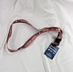 FLORIDA STATE UNIVERSITY SEMINOLES RED 1" X 36" DETACH BUCKLE LANYARD NEW - Picture 1 of 2