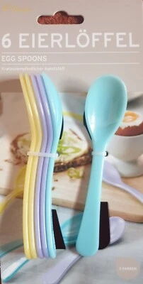TCM Tchibo 6 x Eierlöffel aus kratzfestem Kunststoff bunt Neu - Bild 1 von 3
