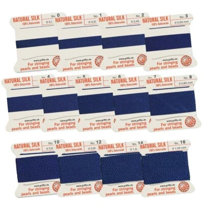 AZUL OSCURO Griffin cordón de cuentas de seda hilo hacer borlas de seda, cordón de anudar perlas Foto 1 de 4