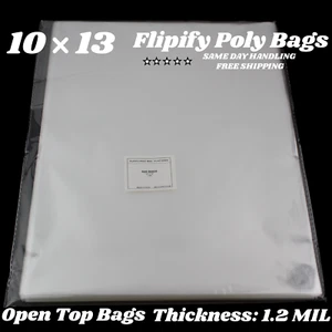 10x13 CLEAR BAGS Large Plastic Packaging Top Open Flat Packing T-Shirt Apparel - Picture 1 of 2