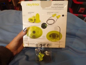 NEW HexArmor SafeComm 100 Corded Pair Earplugs 18-13001 20dB Hi-Viz Poly B754 - Picture 1 of 5