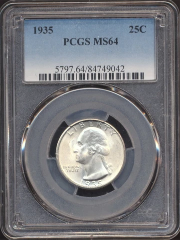 1935 Washington Quarter PCGS MS 64 *Nice For The Grade!* Cover