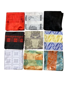 African Ghanian Duku Design |Ankara print Scarf 1 Yard Square Satin Jacquard - Picture 1 of 35