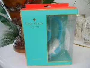 NIB KATE SPADE NEW YORK HIGH TECH WIRED TURQUOISE POLKA DOT EARPHONE EARMUFFS - Picture 1 of 6