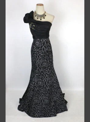 NUEVO Vestido Largo Formal Talla 0 Tony Bowls $500 Baile de graduación Negro 1 Hombro Nuevo con Etiquetas Foto 1 de 4