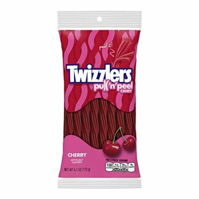 TWIZZLERS Pull 'n' Peel Licorice Candy, Cherry, 6.1 Ounce [12-pack] - Image 1 of 4