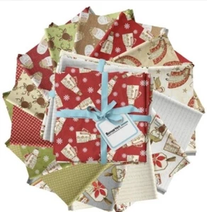 "White Christmas" 14 Pc Santa, Winter Fat Quarter Fabric Bundle! 100%Cotton•Fast - Picture 1 of 3