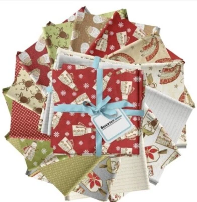 "White Christmas" 14 Pc Santa, Winter Fat Quarter Fabric Bundle! 100%Cotton•Fast - Image 1 of 3