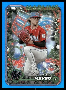 2024 Topps Holiday MAX MEYER Blue Metallic Glitter #H106 - Picture 1 of 2