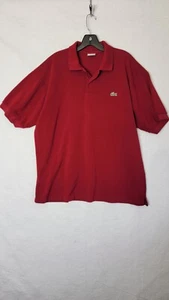 Lacoste Men's Size 6 Short Sleeve Solid Red Polo Rugby Alligator Golf Shirt - Picture 1 of 7