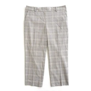 Talbots Womens Hampshire Ankle Pants Slacks Trousers Gray Plaid Polyester Sz 12 - Picture 1 of 10