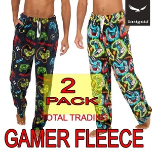 MENS GAMER FLEECE 2 PACK bottoms trousers pants WARM SOFT COSY GIFT - Picture 1 of 5