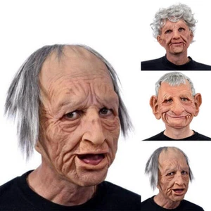 Old Man Mask Latex Cosplay Party Realistic Full Face Mask Halloween Headgear HOT - Picture 1 of 15