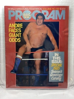 WWF WWE Magazine Program Vol 130 Andre The Giant 1985 Catálogo de vacaciones de Navidad Foto 1 de 3