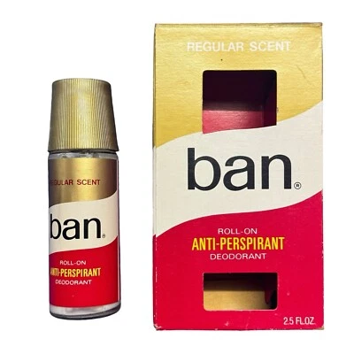 Vintage BAN Roll On Desodorante Antitranspirante Garrafa de Vidro 2,5 oz - Imagem 1 de 4