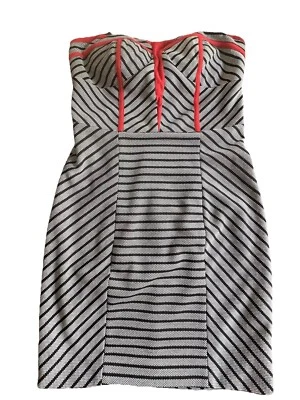 Vestido tubo Ark & Co. estilo vintage blanco y negro a rayas nuevo con etiquetas Foto 1 de 4