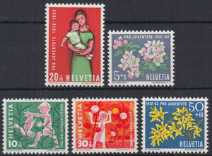 Schweiz 1962 ** Mi.758/62 Mutter Kind Ente Blüten Blumen Pflanzen [sv3192]