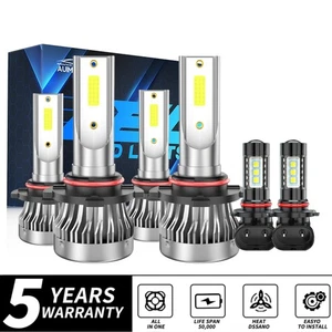 For Chevy Silverado 1500 2500 HD 2003-2005 2006 LED Headlights+Fog Light Bulbs - Picture 1 of 20