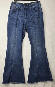 Judy Blue Super Flare Raw Hem Jeans Women's 16W - Picture 1 of 17