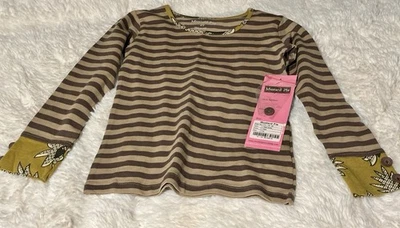 Pastel Mostaza Talla 4t Manga Larga-Top-Rayas Básico Henley Color SND NUEVO CON ETIQUETAS Foto 1 de 3