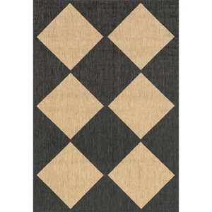 Loretta Transitional Diamond Dark Gray 8 ft. x 10 ft. Indoor/Outdoor Area Rug - Picture 1 of 7