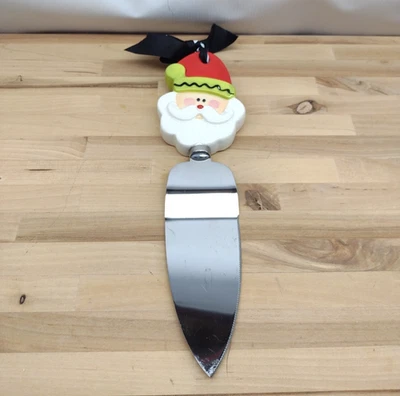 Servidor de pastel de Santa de colección Mud Pie, cuchillo para pasteles cerámica multicolor Foto 1 de 4