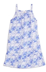 Girls Vineyard Vines Bermuda Scene Shift Dress Summer Small 7/8 Blue White - Picture 1 of 8