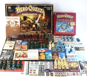 Hero Quest Board Game 1990 Kellar's Keep, Witch Lord & Barbarian Quest Pack MB - Picture 1 of 24