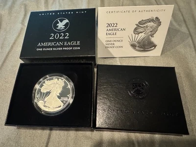 American Silver Eagle 2022-W * Prueba * Con caja y certificado de autenticidad. Foto 1 de 4