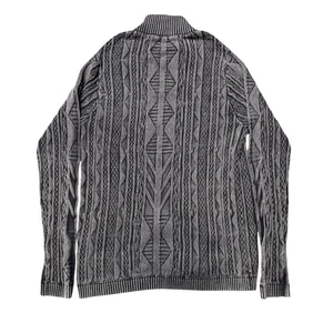 Carbon2Cobalt Pullover Herren Large grau Reißverschluss strukturiert Strick Freizeit Cardigan - Bild 1 von 7