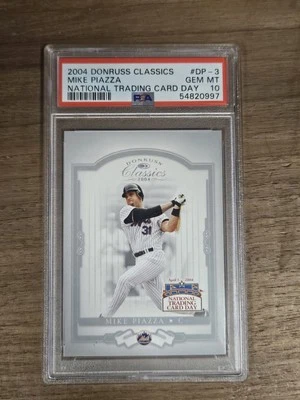 🔥2004 DONRUSS CLASSICS NATIONAL TRADING CARD DAY #DP-3 MIKE PIAZZA HOF PSA 10🔥 - Image 1 of 2