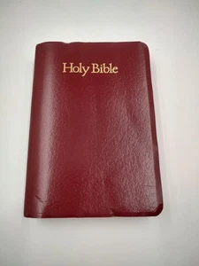 HOLY BIBLE KJV Red Letter Edition Thomas Nelson 1984 Red Leather Cover - Imagen 1 de 10
