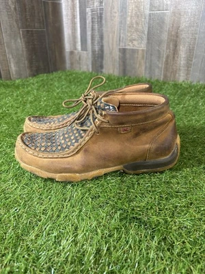 Twisted X Para Hombre Puntera Sin usar, sin usar, sin usar, sin usar, Mocs Cuero Tejido Marrón/Negro Talla 5,5 M Foto 1 de 4