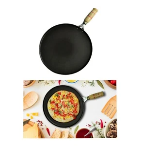 Hierro Tawa Plano Tava Crepe Panqueque Dosa Pan Chapati Roti Mango de Madera Resistente - Imagen 1 de 9