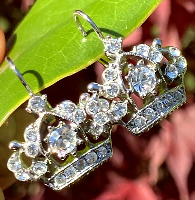 Винтажные серьги викторианского возрождения Kirks Folly ювелирные изделия для недвижимости бывшие в употреблении с подписью - Изображение 1 из 4