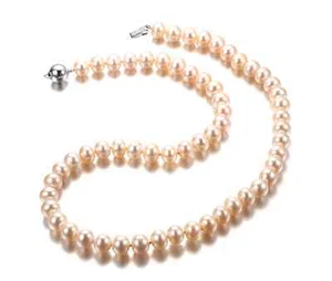 HUGE 18"9-10MM NATURAL SOUTH SEA GENUINE GOLD PINK PERFECT PEARL NECKLACE - Picture 1 of 5